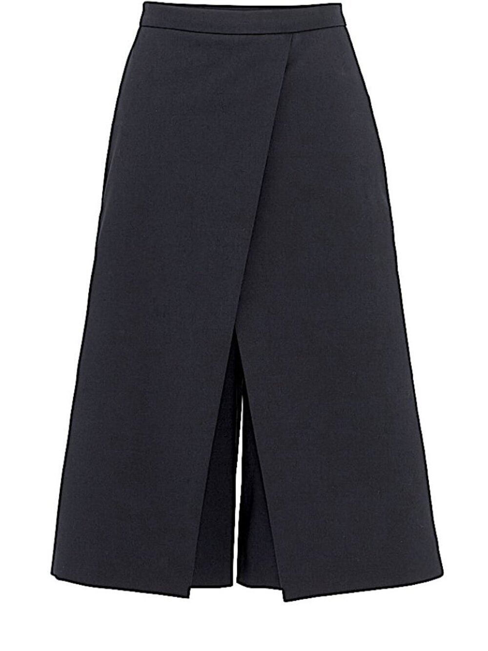 TIBI City Wrap Wide Leg Stretch Culotte Midi Pants Size 6 Black - Picture 8 of 15
